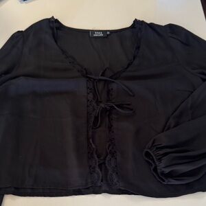 Vice black tie front long sleeve